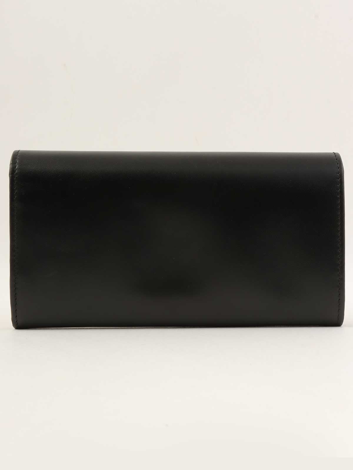 Logo Plate Long Wallet Black