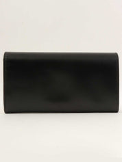Logo Plate Long Wallet Black