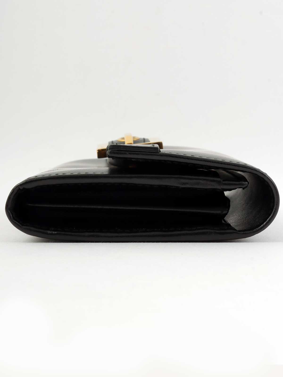 Logo Plate Long Wallet Black