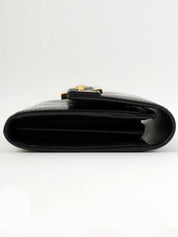 Logo Plate Long Wallet Black