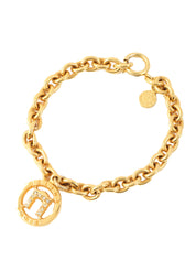 Rhinestone Arc de Triomphe Motif Necklace Gold