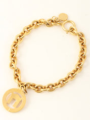 Rhinestone Arc de Triomphe Motif Necklace Gold