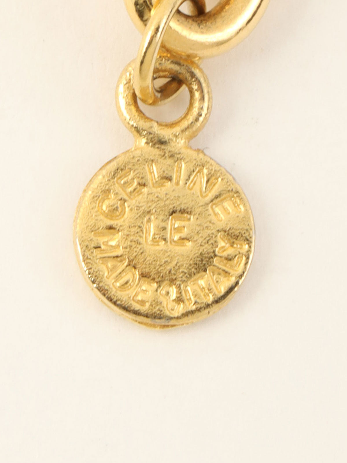 ラインストーンアルクドゥトリオンモチーフネックレス ゴールド