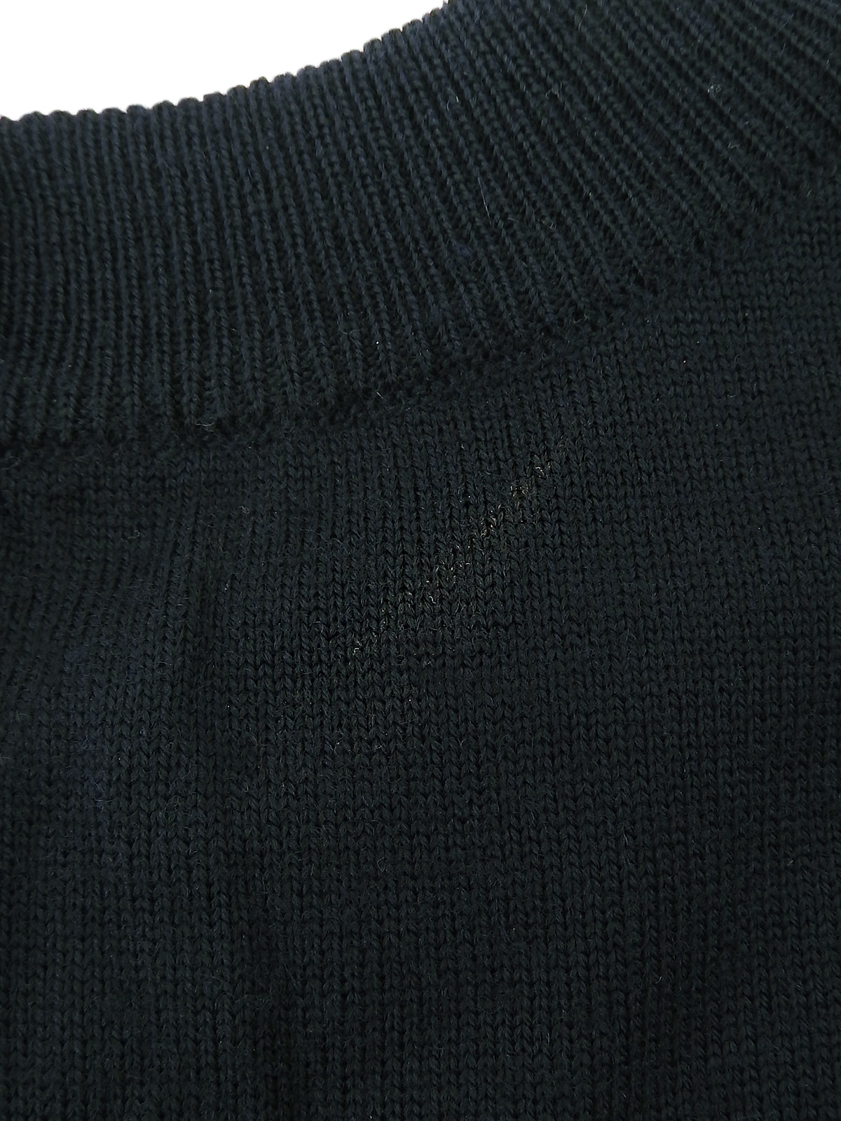 ウールシルクコンビデザインハーフスリーブトップス　ネイビー