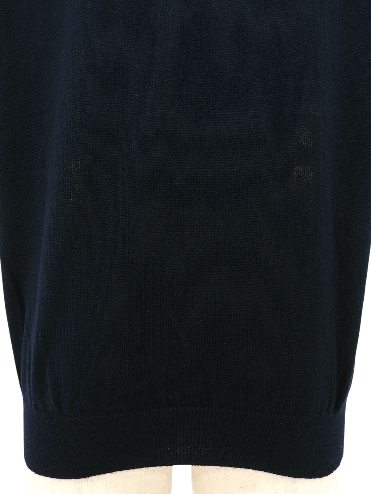 ウールシルクコンビデザインハーフスリーブトップス　ネイビー