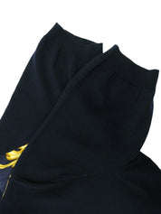 ウールシルクコンビデザインハーフスリーブトップス　ネイビー