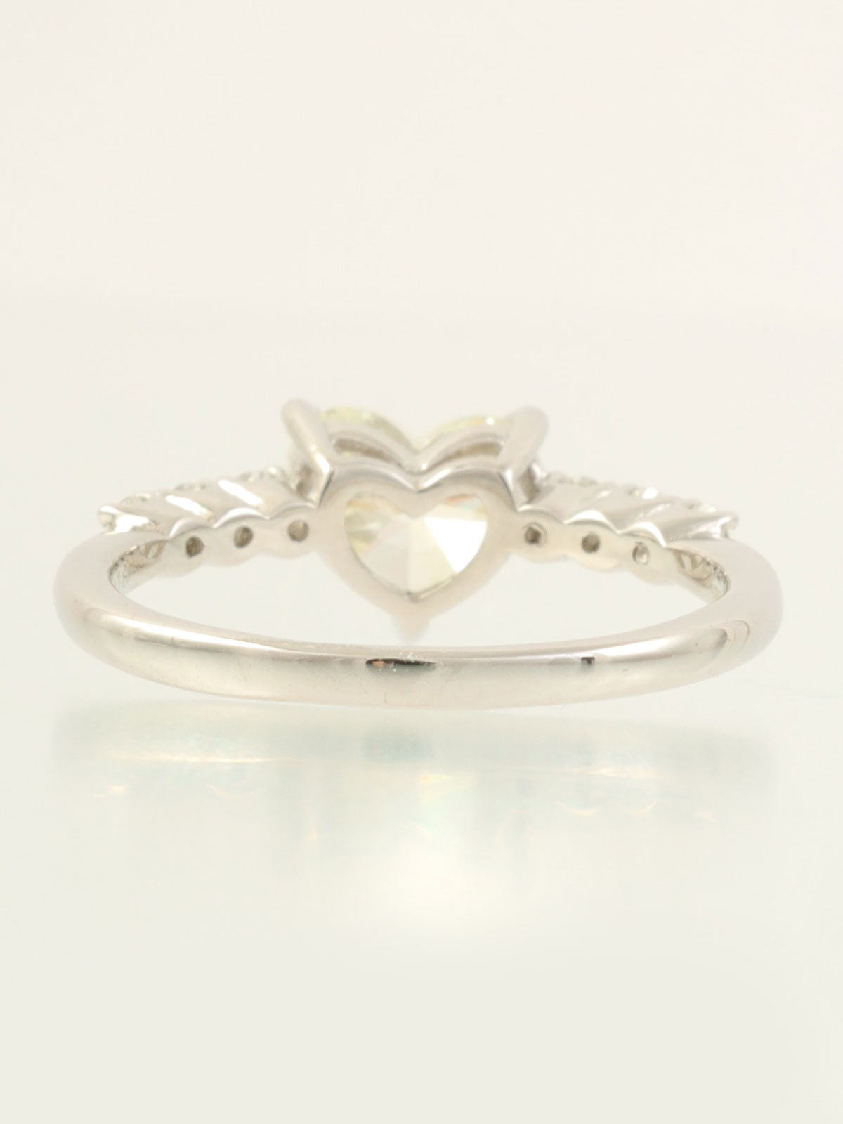 Platinum Diamond Heart Ring in Yellow/Silver