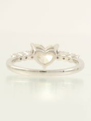 Platinum Diamond Heart Ring in Yellow/Silver