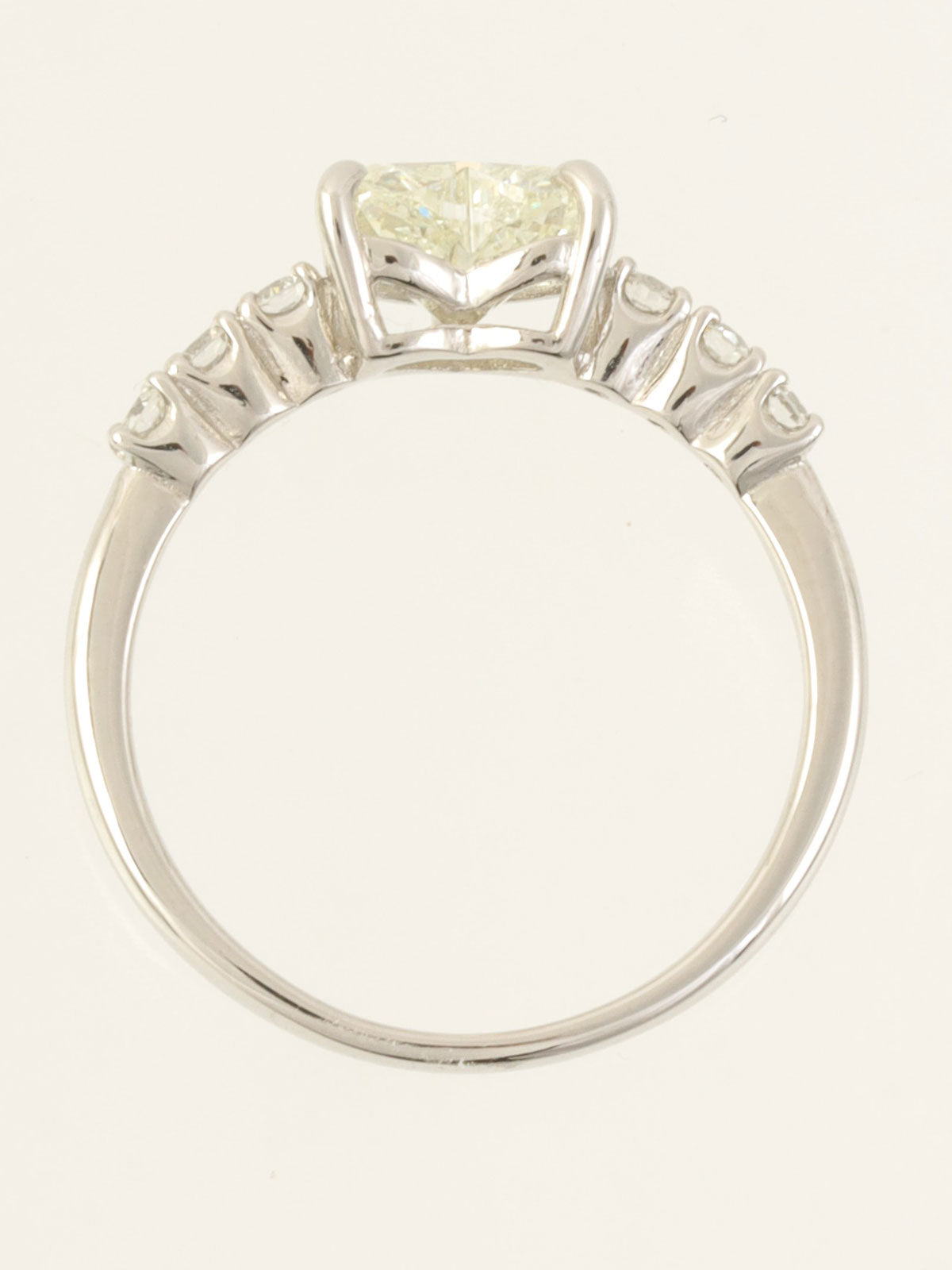 Platinum Diamond Heart Ring in Yellow/Silver