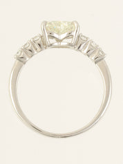Platinum Diamond Heart Ring in Yellow/Silver