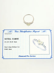 Platinum Diamond Heart Ring in Yellow/Silver