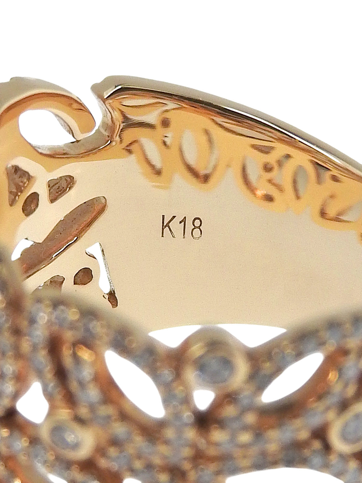 K18ダイヤモンドデザインリング ゴールド