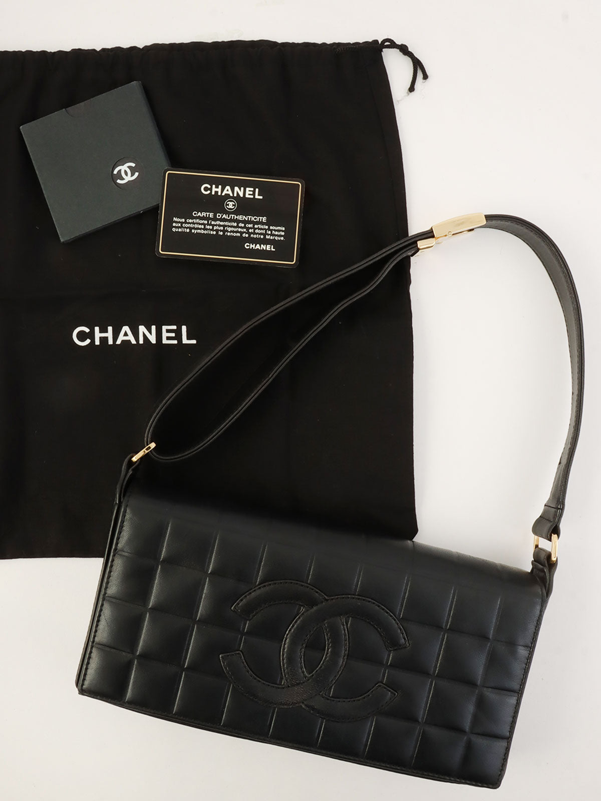 2000年頃製 チョコバーCCマークステッチショルダーバッグ ブラック