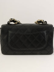 Circa 2000 Matelasse Stitch CC Turnlock Plastic Chain Shoulder Bag in Black