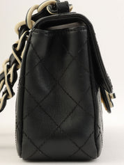 Circa 2000 Matelasse Stitch CC Turnlock Plastic Chain Shoulder Bag in Black