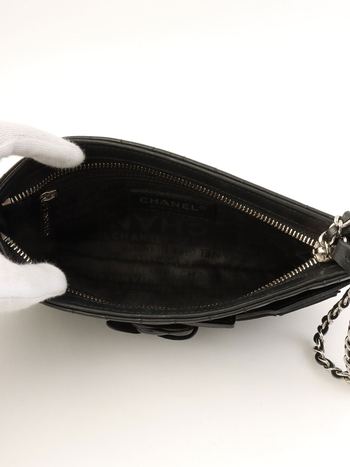 2005年頃製 チョコバーカメリアCCマークチェーンバッグミニ ブラック