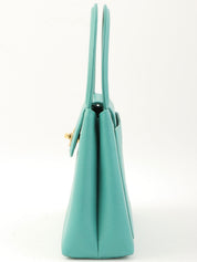 1995年頃製 キャビアスキンCCターンロックハンドバッグ ミントグリーン