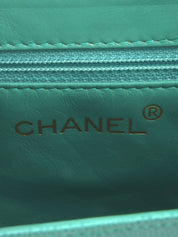 1995年頃製 キャビアスキンCCターンロックハンドバッグ ミントグリーン