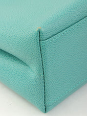 1995年頃製 キャビアスキンCCターンロックハンドバッグ ミントグリーン