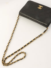 1997 Full Flap CC Mark Plate Chain Bag, Black