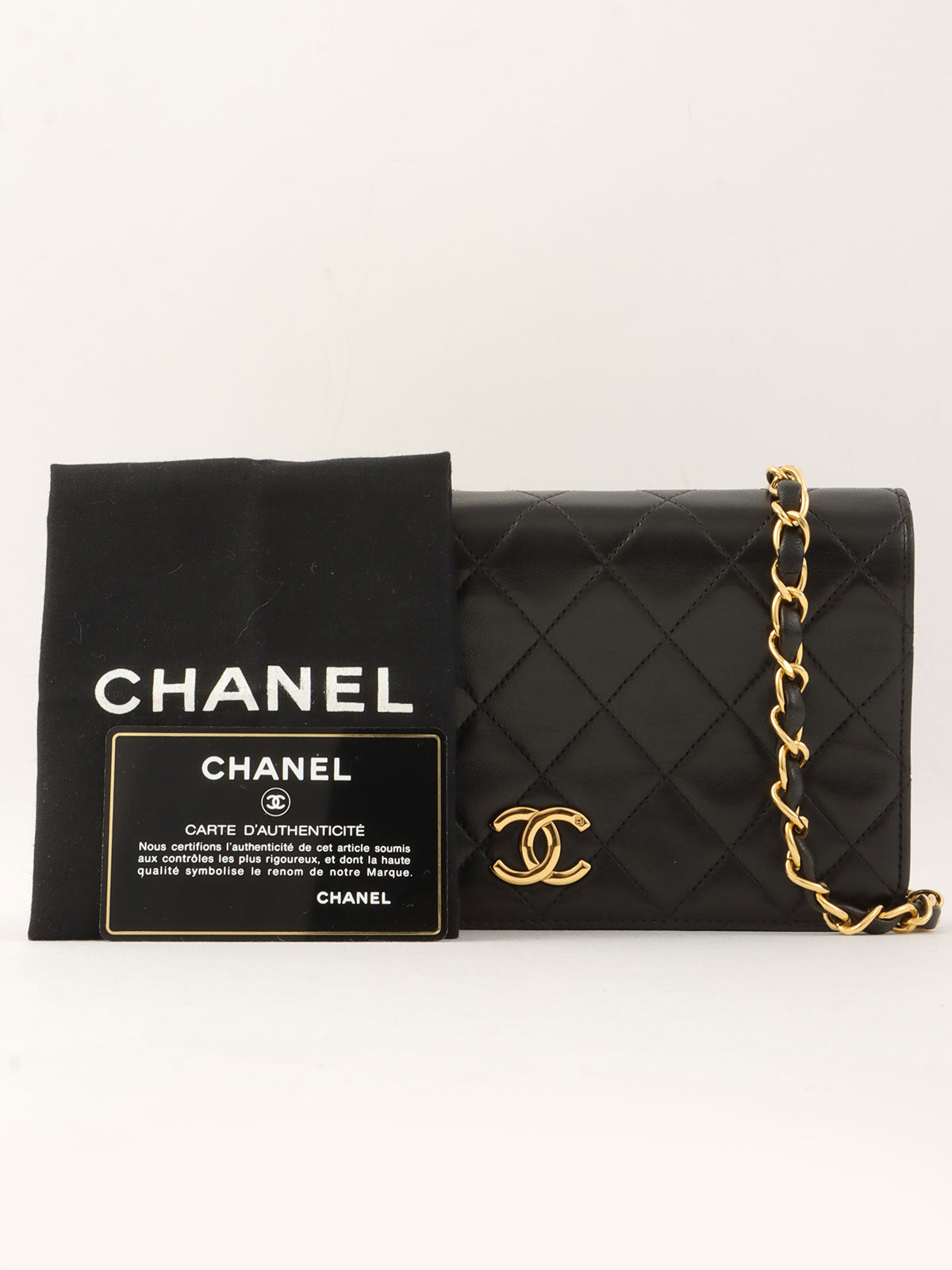 1997 Full Flap CC Mark Plate Chain Bag, Black