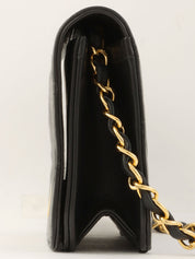 1997 Full Flap CC Mark Plate Chain Bag, Black