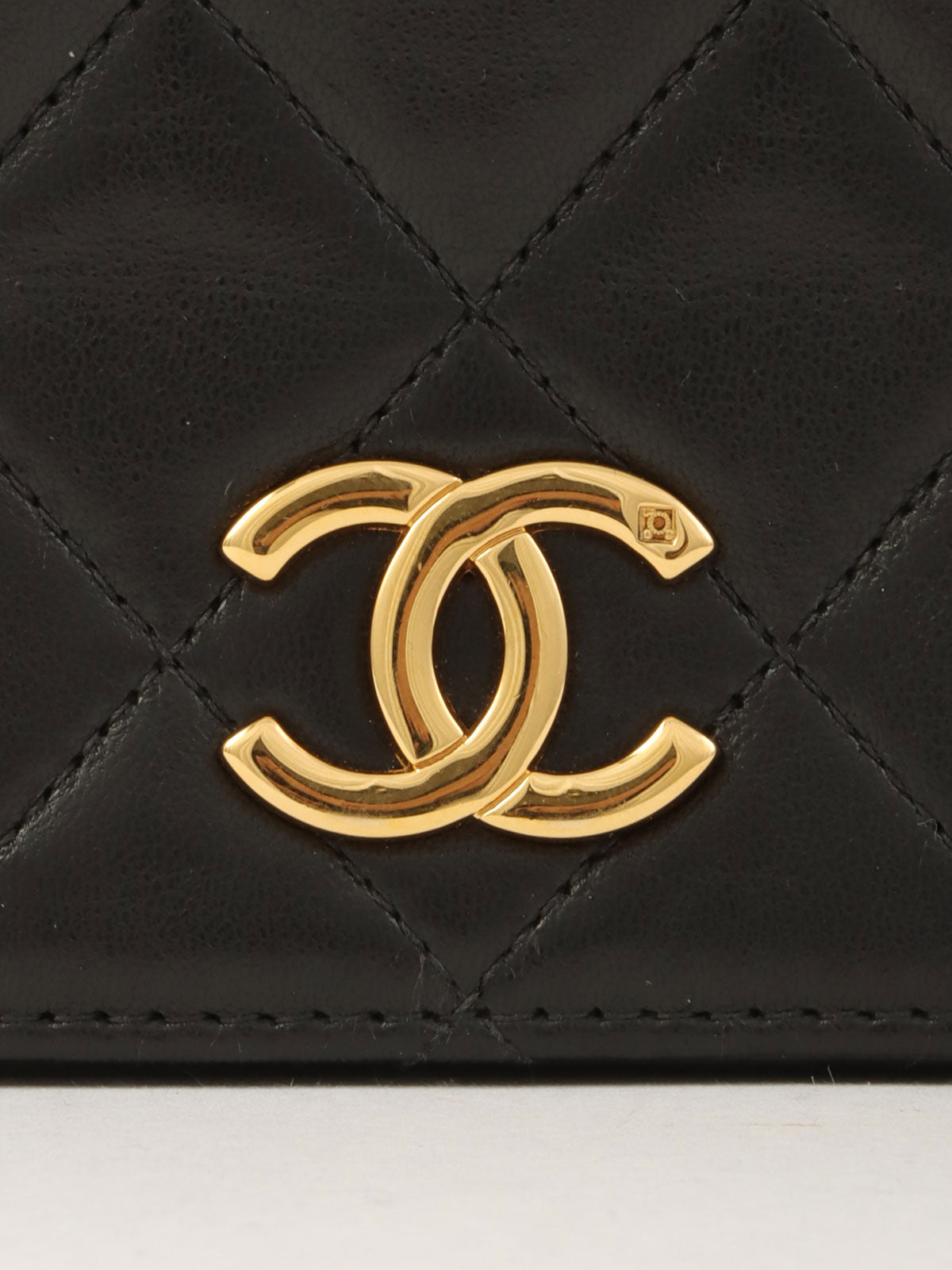 1997 Full Flap CC Mark Plate Chain Bag, Black