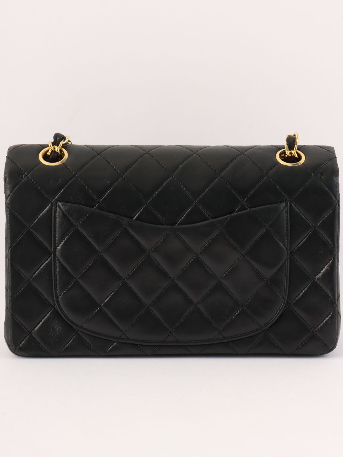 Classic flap chain bag, 23cm, black, made between 1985 and 1990