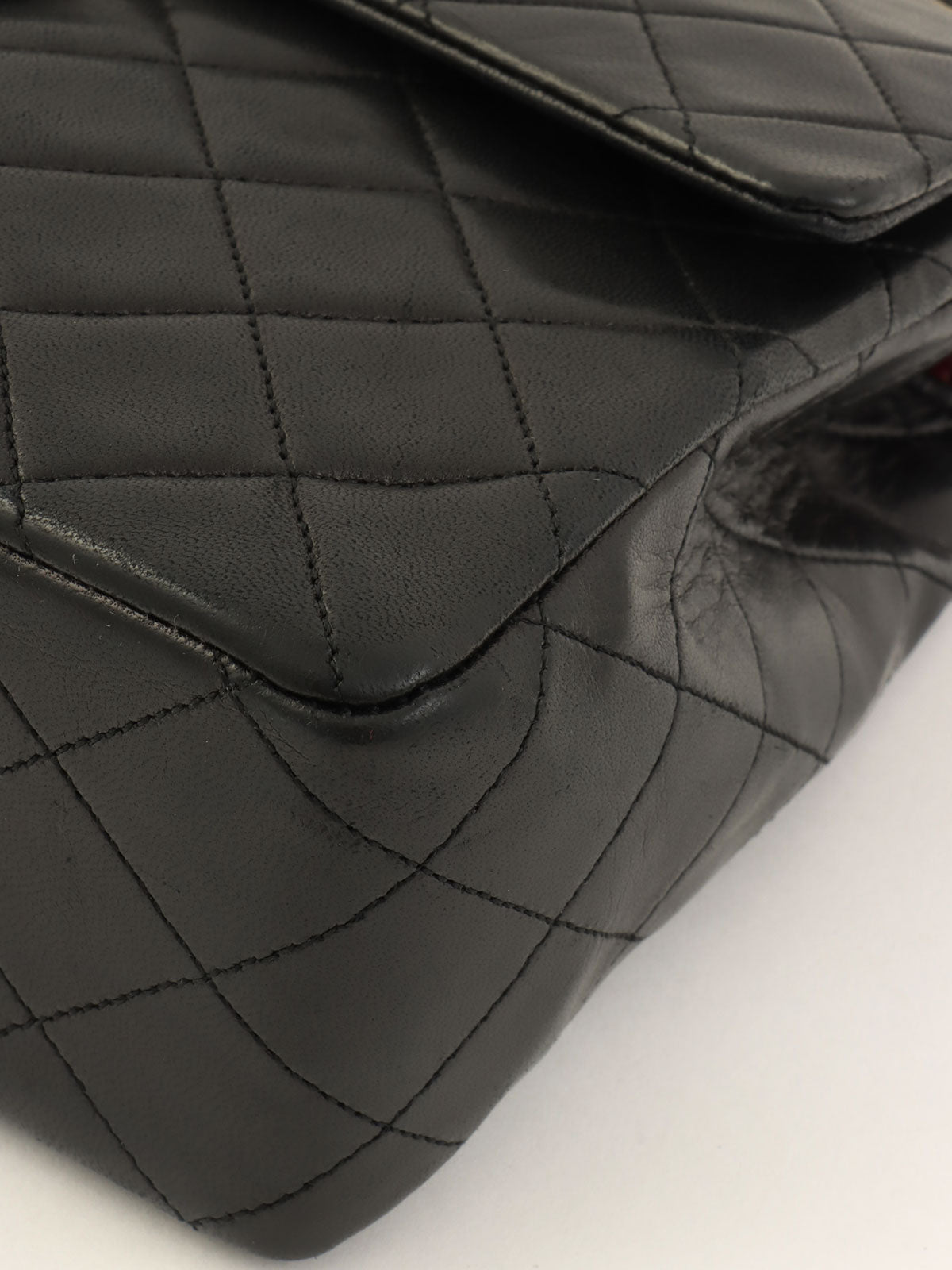 1990's Big Square Classic Flap Chain Bag in Black