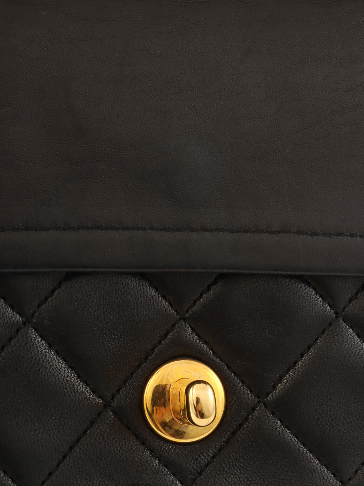 1990's Big Square Classic Flap Chain Bag in Black