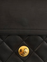 1990's Big Square Classic Flap Chain Bag in Black