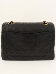 1990's Big Square Classic Flap Chain Bag in Black