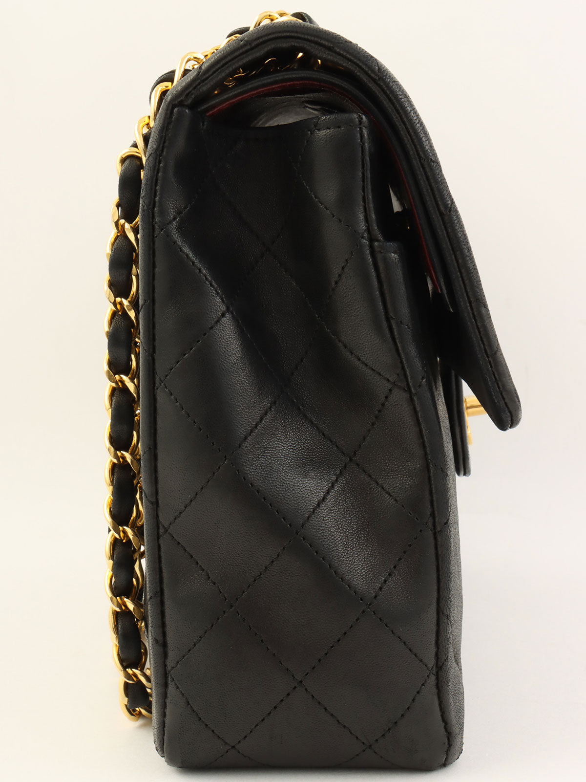 1990's Big Square Classic Flap Chain Bag in Black