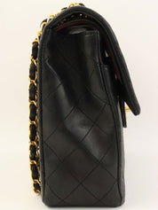 1990's Big Square Classic Flap Chain Bag in Black