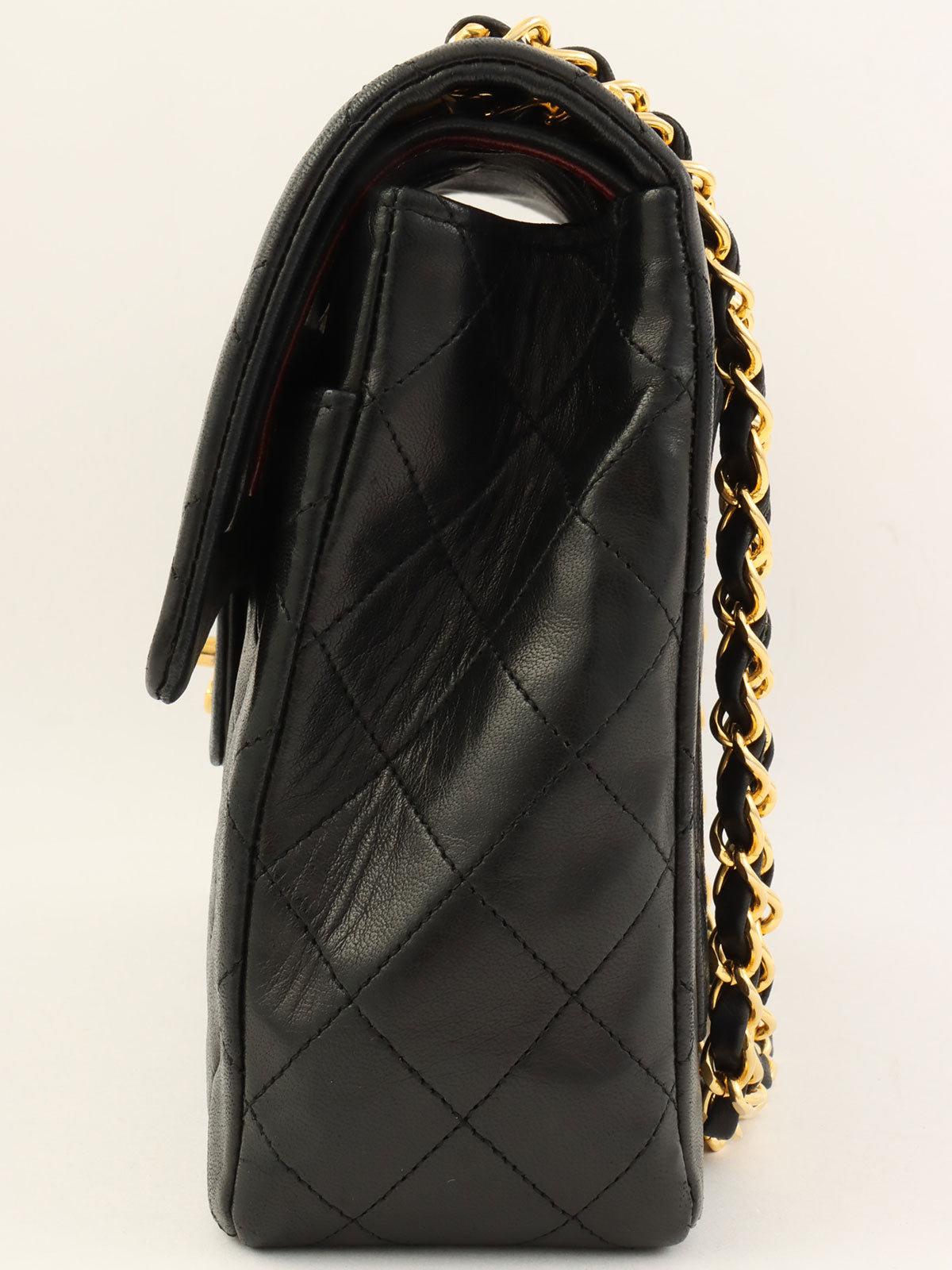 1990's Big Square Classic Flap Chain Bag in Black