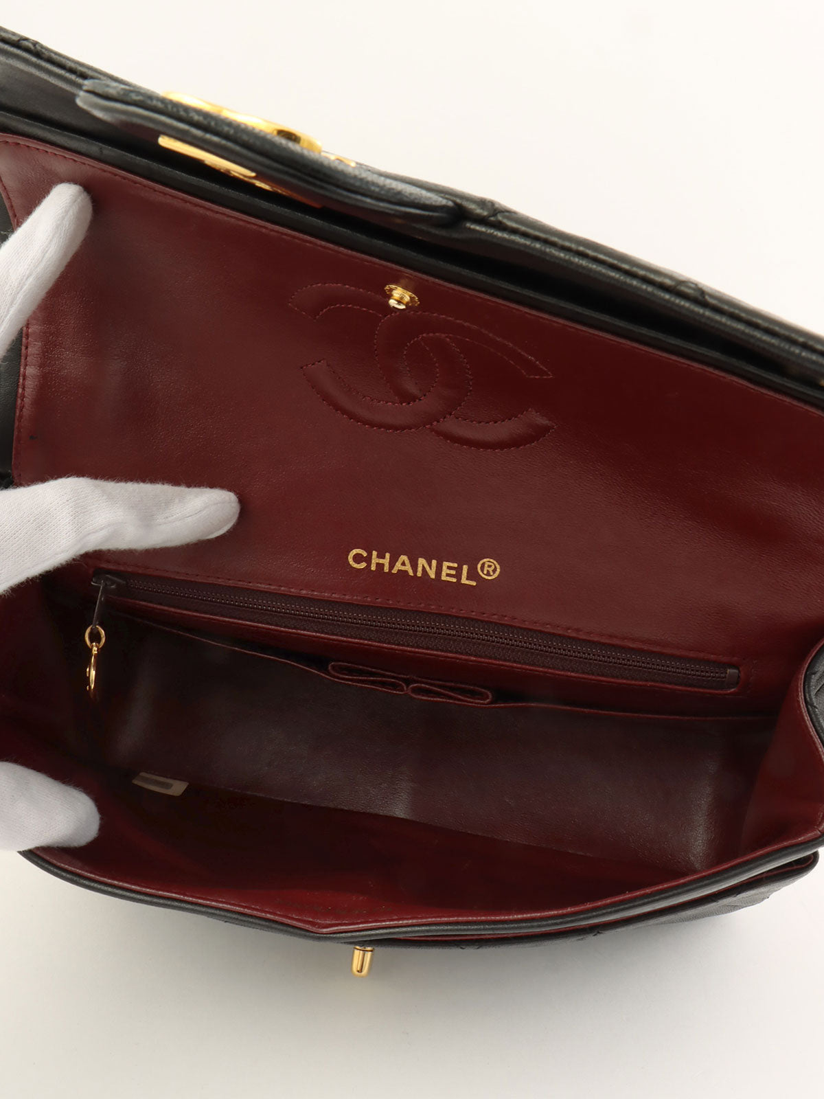 1990's Big Square Classic Flap Chain Bag in Black
