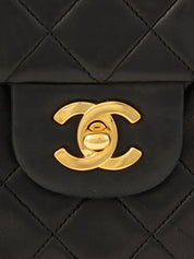 1990's Big Square Classic Flap Chain Bag in Black