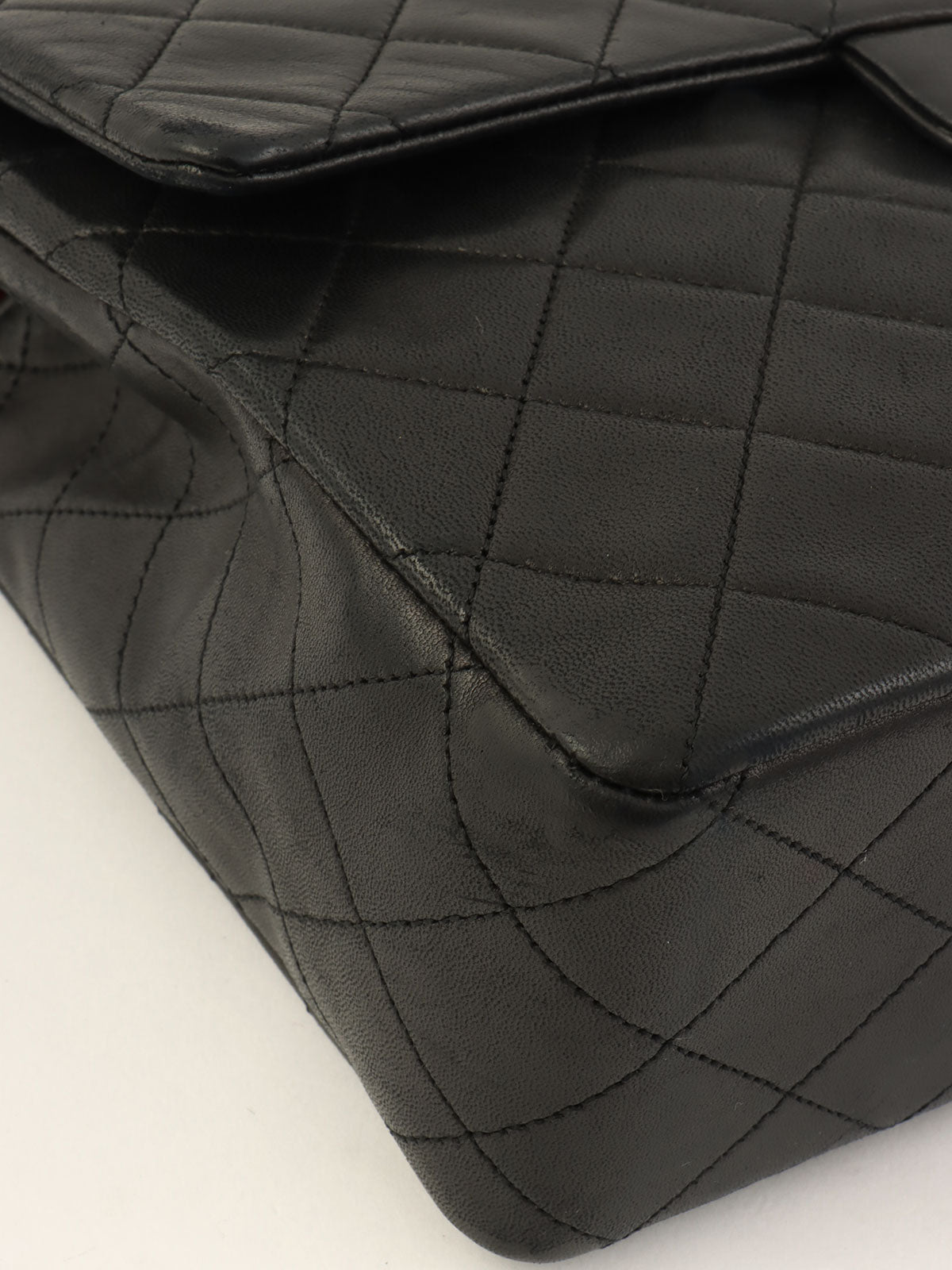 1990's Big Square Classic Flap Chain Bag in Black