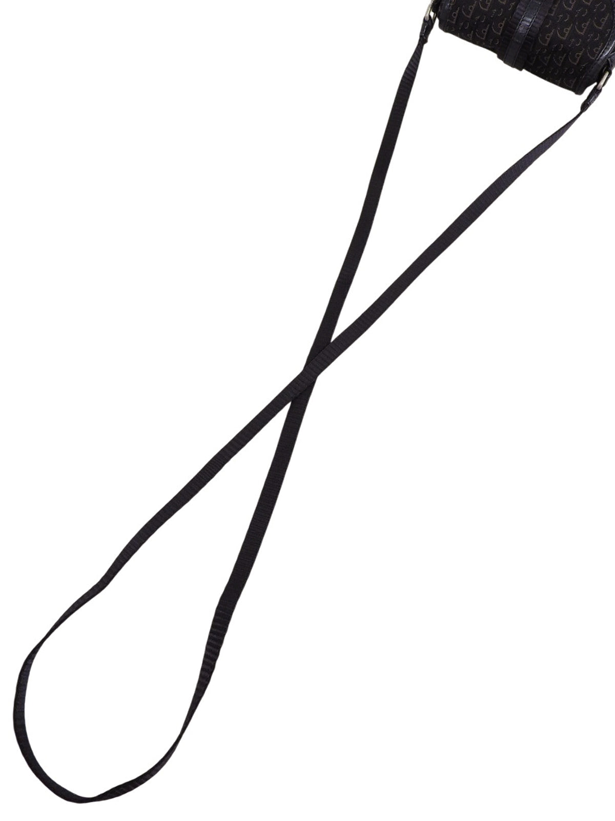 キャンバストロッターパターンミニショルダーバッグ ブラック