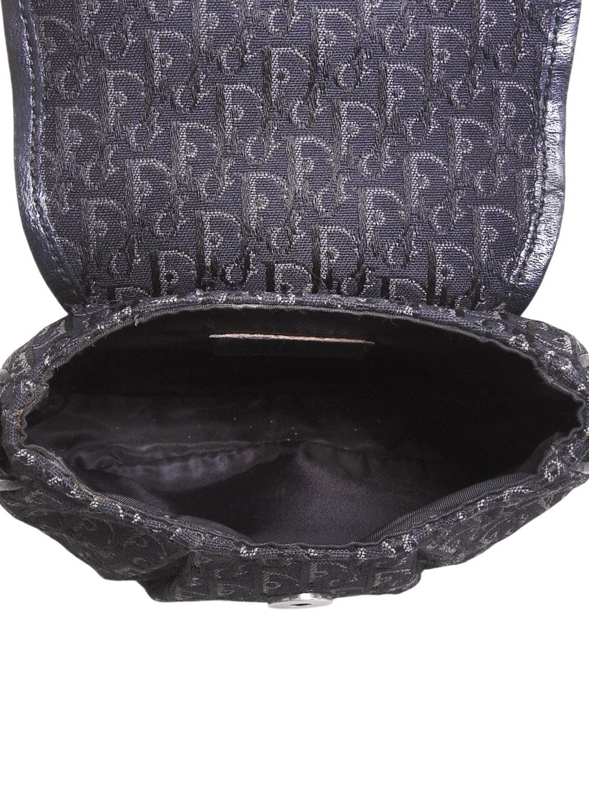 キャンバストロッターパターンミニショルダーバッグ ブラック