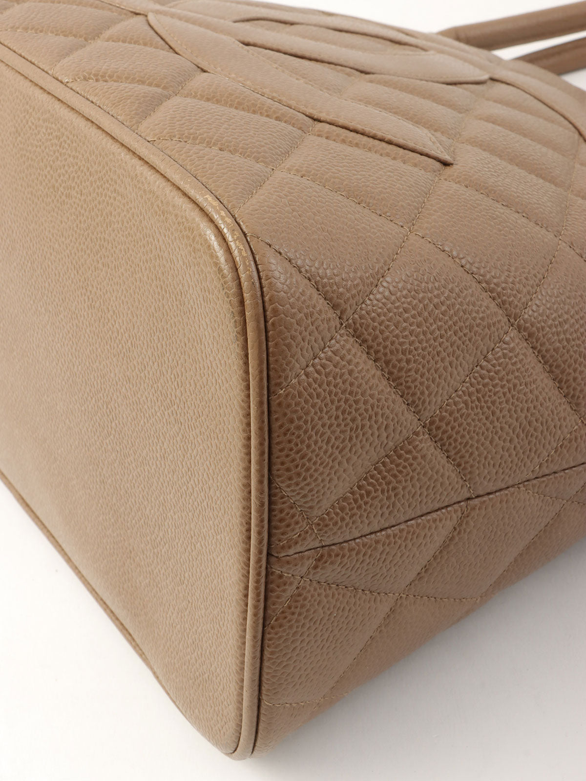 2001年頃製キャビアスキンCCマークステッチ復刻トートバッグ ブラウン