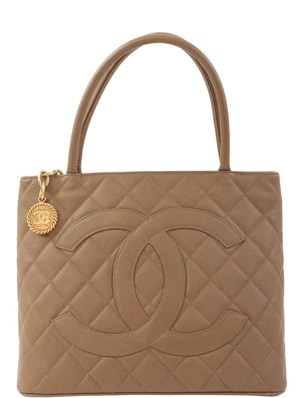 2001年頃製キャビアスキンCCマークステッチ復刻トートバッグ ブラウン