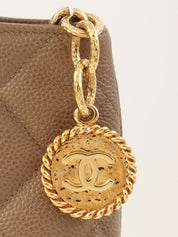 2001年頃製キャビアスキンCCマークステッチ復刻トートバッグ ブラウン