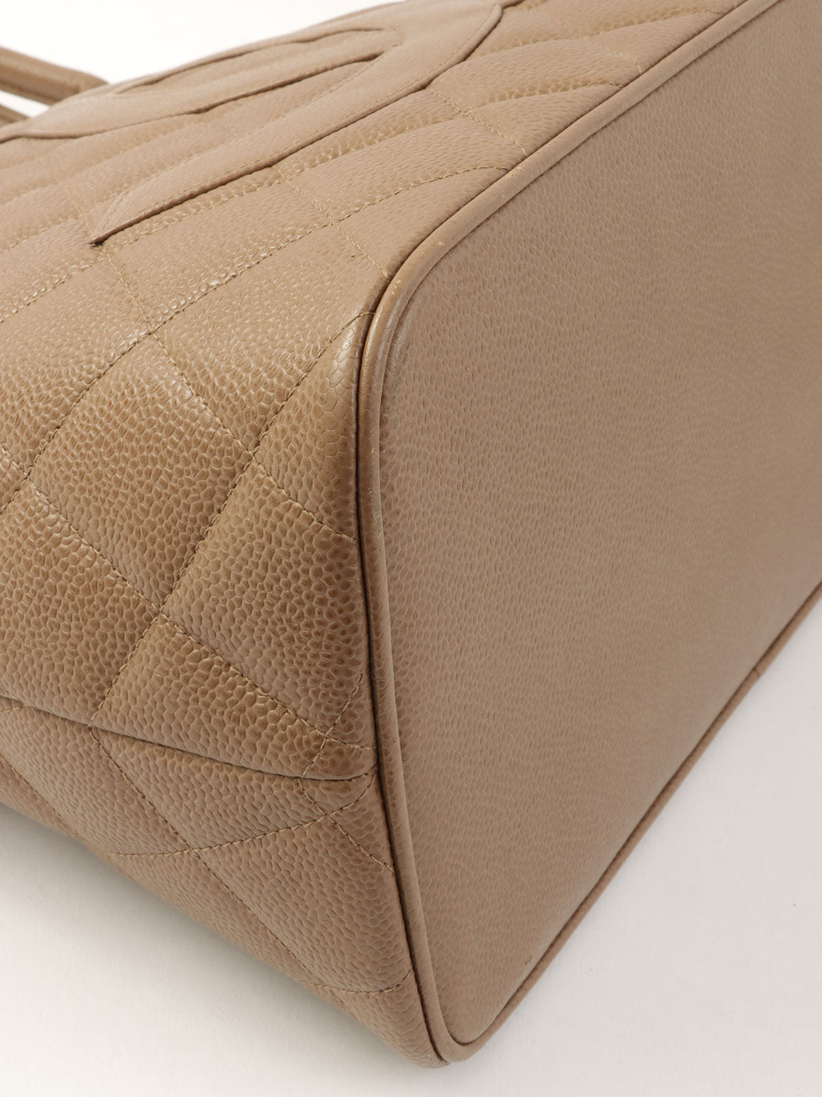 2001年頃製キャビアスキンCCマークステッチ復刻トートバッグ ブラウン