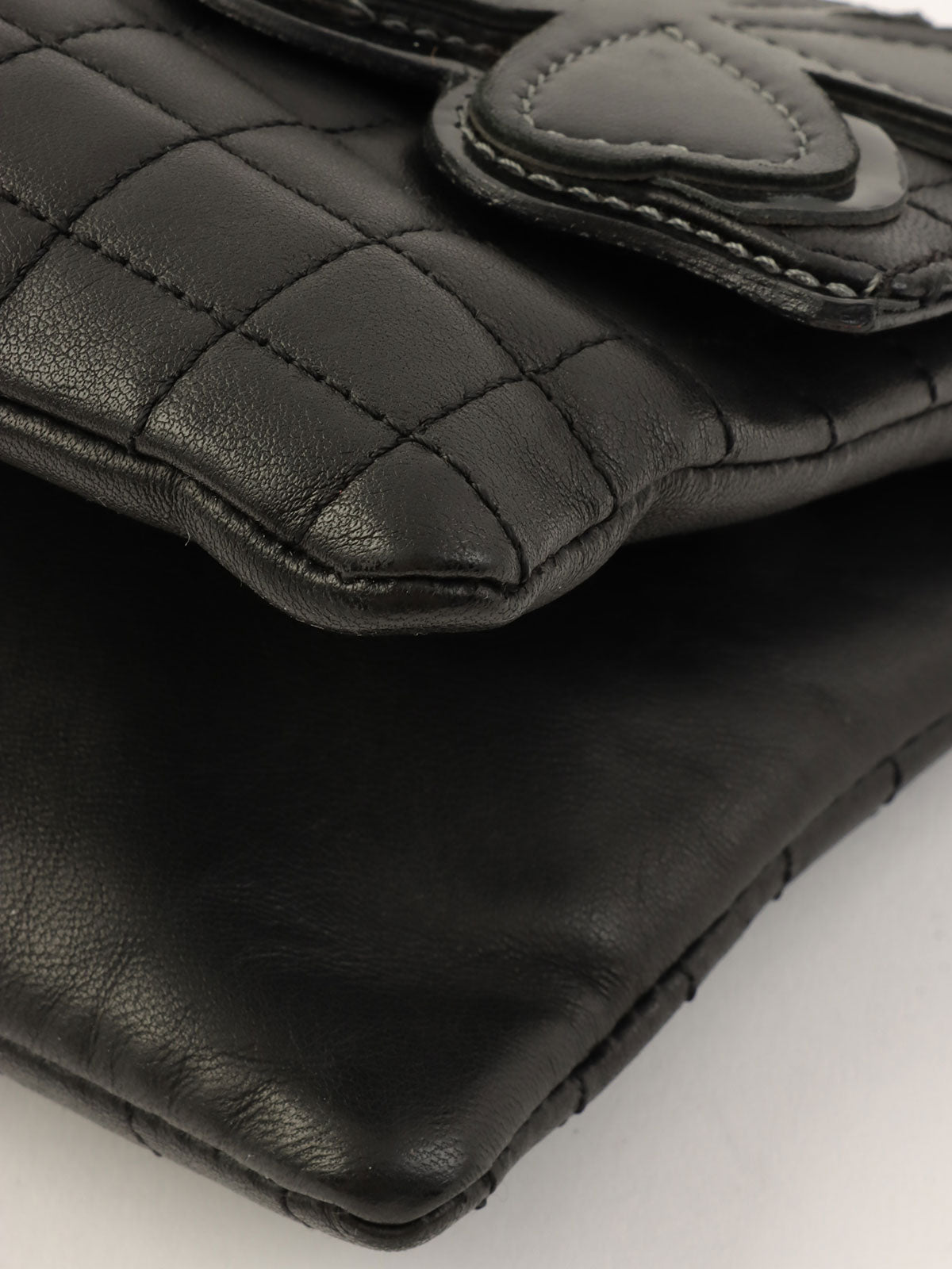 Camellia Chocolate Bar Chain Bag, Black, circa 2005