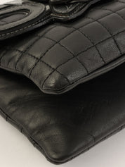 Camellia Chocolate Bar Chain Bag, Black, circa 2005