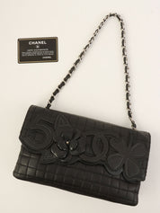 Camellia Chocolate Bar Chain Bag, Black, circa 2005