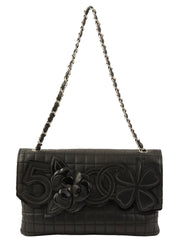 Camellia Chocolate Bar Chain Bag, Black, circa 2005