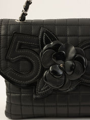 Camellia Chocolate Bar Chain Bag, Black, circa 2005