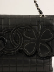 Camellia Chocolate Bar Chain Bag, Black, circa 2005